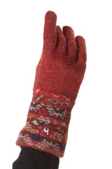 Alpaka Jacquard Fingerhandschuhe GELIA aus 100% Baby Alpaka : Size - L