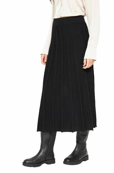 Alpaka Plissee Rock STELLA aus : Farbe / Gr - schwarz, Size - L