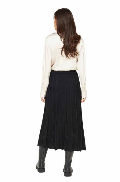 Alpaka Plissee Rock STELLA aus : Farbe / Gr - schwarz, Size - L