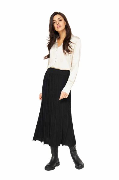 Alpaka Plissee Rock STELLA aus : Farbe / Gr - schwarz, Size - L