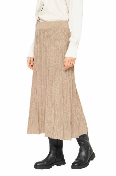 Alpaka Plissee Rock STELLA aus : Farbe / Gr - sand, Size - L