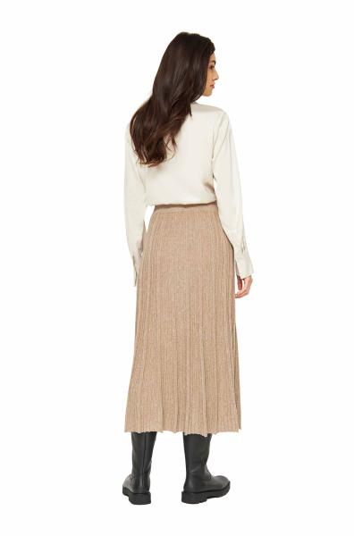 Alpaka Plissee Rock STELLA aus : Farbe / Gr - sand, Size - L