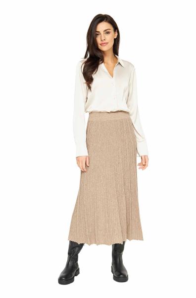 Alpaka Plissee Rock STELLA aus : Farbe / Gr - sand, Size - L