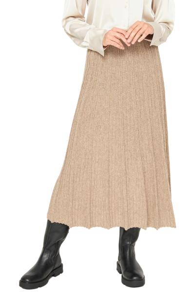 Alpaka Plissee Rock STELLA aus : Farbe / Gr - sand, Size - L