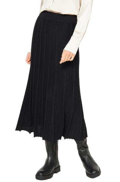 Alpaka Plissee Rock STELLA aus : Farbe / Gr - schwarz, Size - L